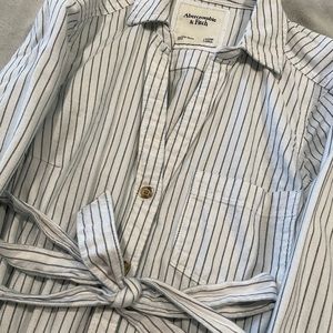 A&F striped shirt dress with tie belt